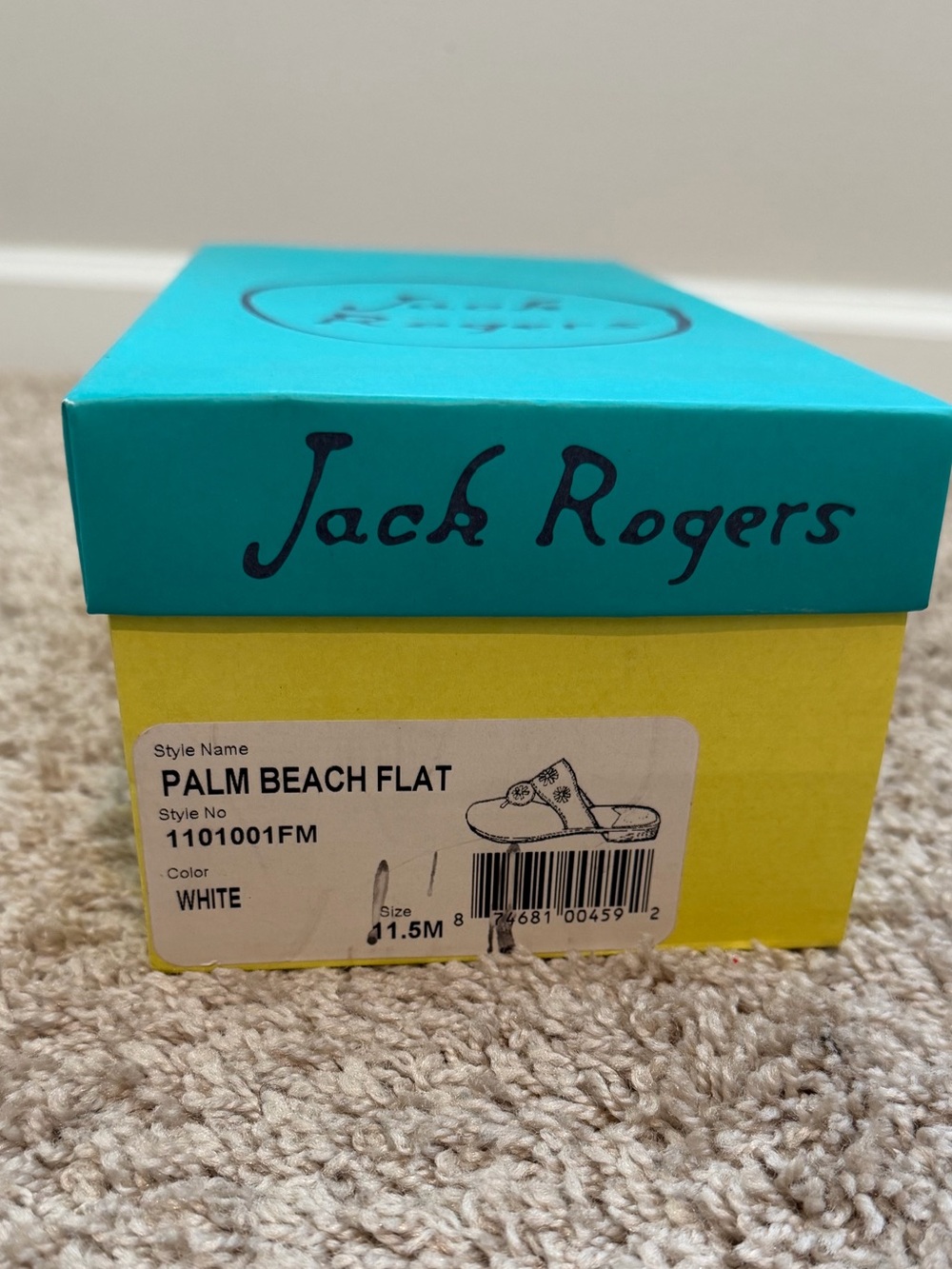 Jack Rogers Palm Beach Sandals – White – Women’s 11.5 – New in Box